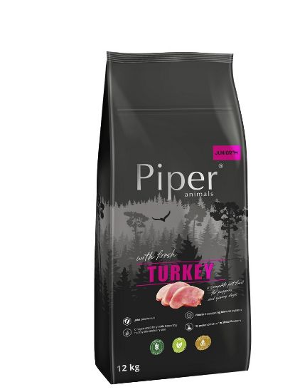 Piper Super Premium Junior Turkey - Пълноценна суха храна за подрастващи кученца със свежо пуешко месо 12 кг.
